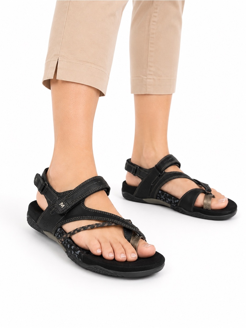 Size 8 Merrell Women’s Azura Wrap Sport Sandals Adjustable Comfort Outdoor Black